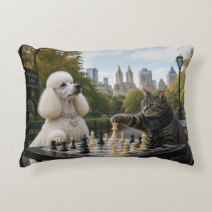 Check Mate in Central Park No 2 Accent Pillow