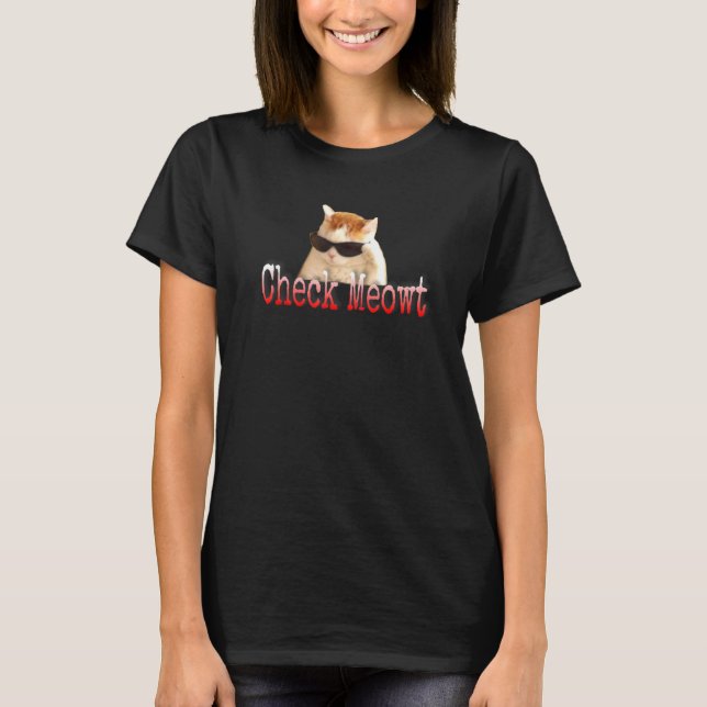 Check Meow Cat T-Shirt (Front)
