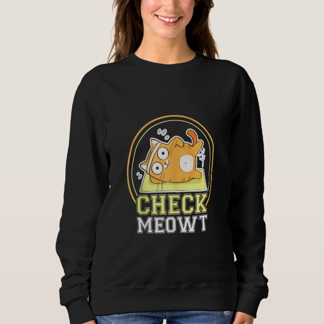 Check Meowt Cat Yoga Workout Kitten Sweatshirt (Front)