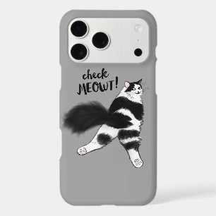 Check Meowt - Funny Black and White Cat Sploot
