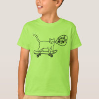 Check Meowt Punny Skateboarding Cat T-Shirt