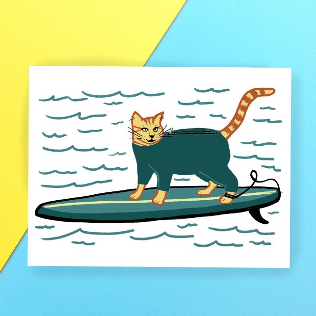 Check Meowt! Surfer Tabby Cat CUSTOMIZE IT Postcard (Check Meowt! Surfer Tabby Cat CUSTOMIZE IT Postcard
)