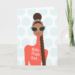 Check on your strong friends - Note from God Thank You Card