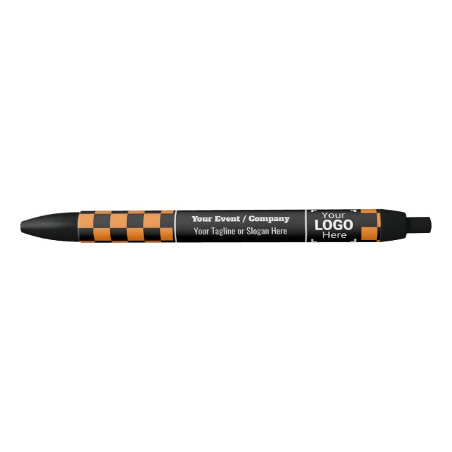 Check Orange Company Logo: Fun Conference Giveaway Black Ink Pen (Front)
