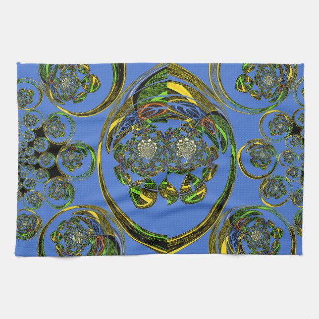 Check out my blue curves kitchen towel (Horizontal)