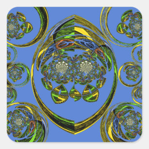 Check out my blue curves square sticker