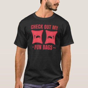 Check Out My Funbags Women's Cornhole Sack Toss T-Shirt