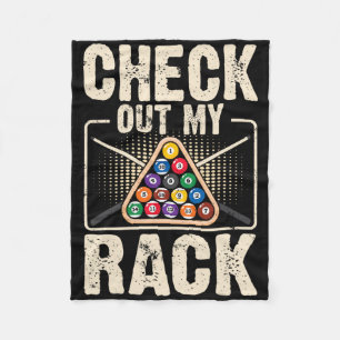 Check Out My Rack - Cute Billiard Fans Funny Pool Fleece Blanket