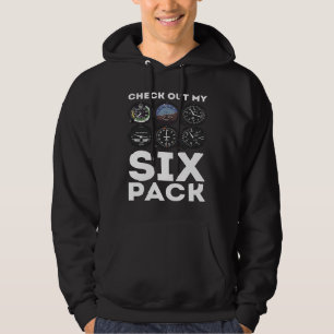 Check Out My Six Pack  Aviation Pilot Hoodie