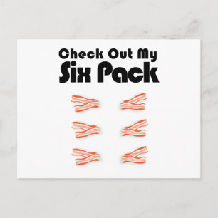 Check Out My Six Pack Bacon Barbeque Funny Gym Postcard