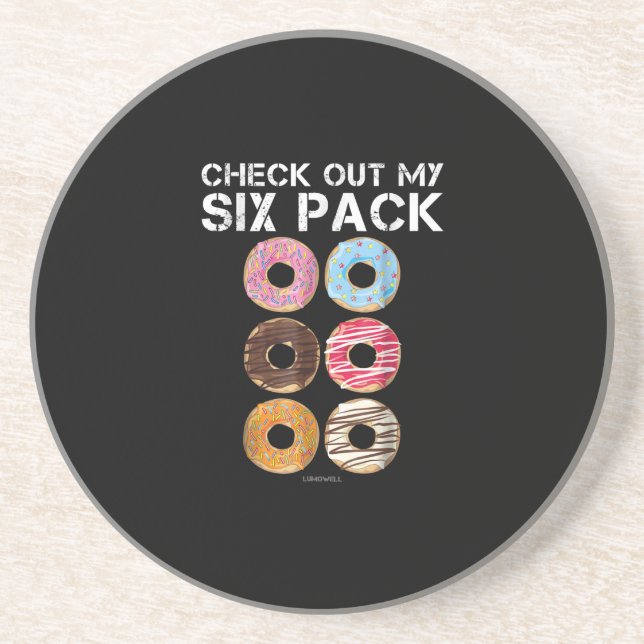 Check Out My Six Pack Doughnut  - Funny Gym Coaster (Front)