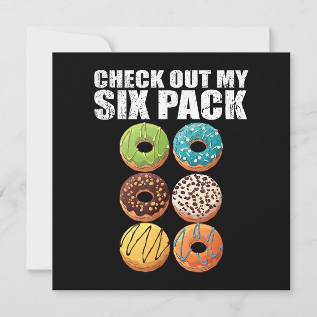 Check Out My Six Pack Doughnut Shirt - Funny Gym S Invitation (Front)