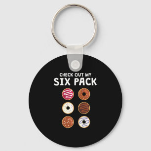 Check Out My Six Pack Funny Doughnut Fitness Keychain