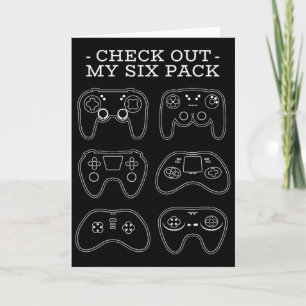 Check Out My Six Pack - Funny Gamer Video Game Pla Card