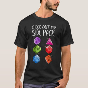 Check Out My Six Pack Gaming Dice Joke Gamer Nerd T-Shirt