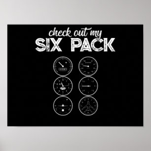 Check Out My Six Pack Pilot Aviation Funny Gym Fit Poster