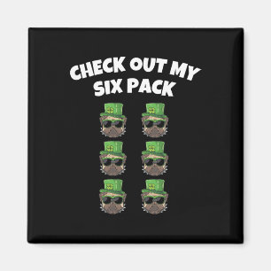 Check Out My Six Pack St Patricks Day Gym Dog Sham Magnet