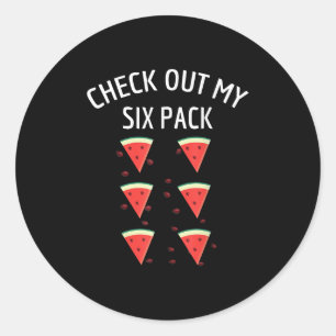 Check Out My Six Pack Watermelon Fun Melon Shirt Classic Round Sticker