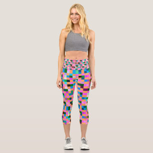 Check Pattern 3  Capri Leggings