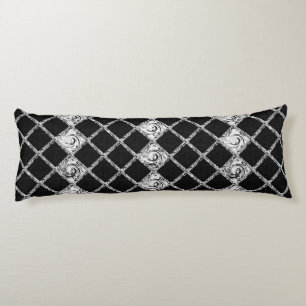 check pattern black white body pillow