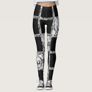 check pattern black  white leggings