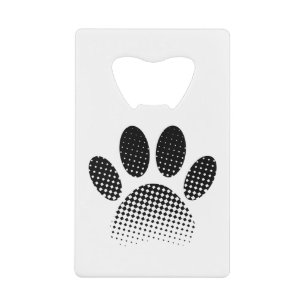 Check Pattern Halftone Dog Paw Print Credit Card Bottle Opener