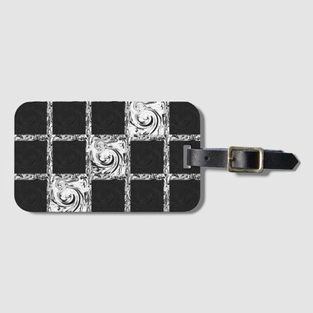 check pattern luggage tag (Front Horizontal)