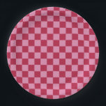 Check Pattern Magenta And Pink Paper Plate<br><div class="desc">Chequered Pattern – magenta and pink chequerboard.</div>