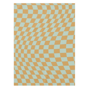 Check Pattern Mint Wavy Chequerboard Chequered Tablecloth