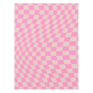 Check Pattern Peach And Pink Preppy Chequerboard Tablecloth
