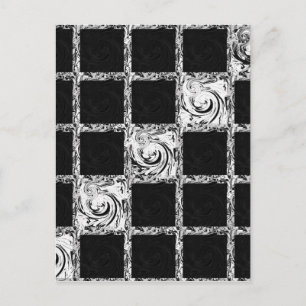 check pattern postcard