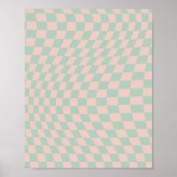 Check Pattern Sage Green And Beige Chequerboard