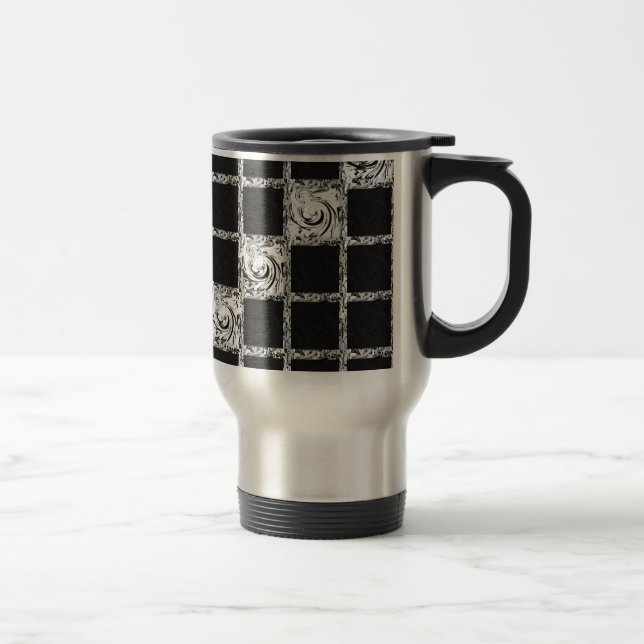 check pattern travel mug (Right)
