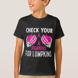 Check Pumpkins Funny Breast Cancer Awareness T-Shirt