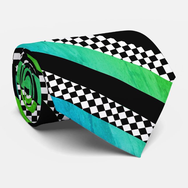 CHECK-STRIPE TIE (Rolled)