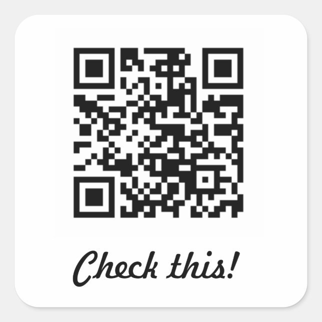 Check this QR code Square Sticker (Front)