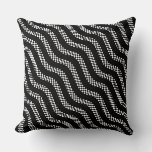 Check Waves Throw Pillow