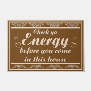 Check Ya Energy Doormat, Vintage Mat Gift