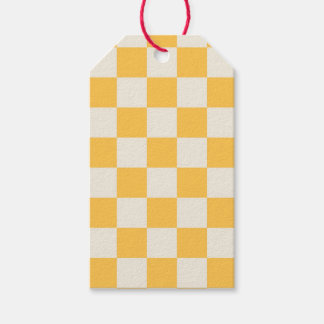 Check Yellow White Solid Yellow Sports Team Colors Gift Tags