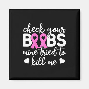 Check Your Boo Bees Breast Cancer Awareness Fight Magnet