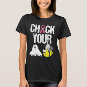 Check Your Boo Bees Fun Breast Cancer Halloween Gi T-Shirt