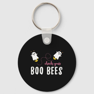Check Your Boo Bees October Breast Cancer Awarenes Keychain