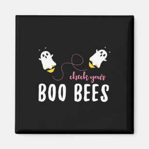 Check Your Boo Bees October Breast Cancer Awarenes Magnet