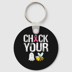 Check Your Boo Bees Shirt Funny Breast Cancer Hall Keychain