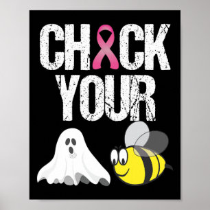 Check Your Boo Bees Shirt Funny Breast Cancer Hall Poster