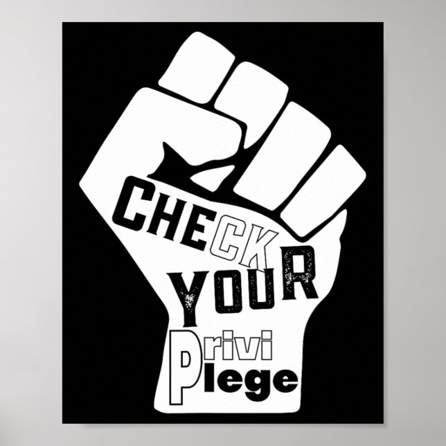 Check Your Privilege Fight For Equality Black Live Poster (Front)