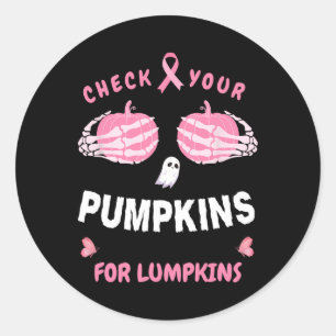 Check Your Pumpkins For Lumpkins Skeleton Hand Hal Classic Round Sticker