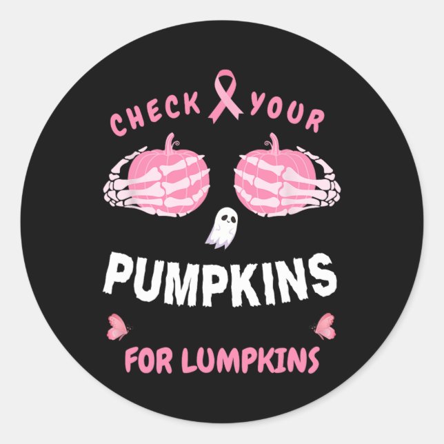 Check Your Pumpkins For Lumpkins Skeleton Hand Hal Classic Round Sticker (Front)