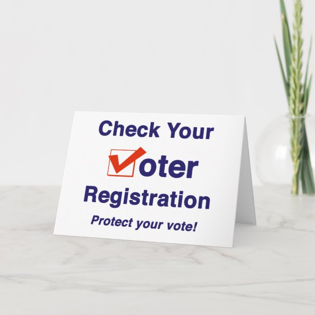 Check Your Voter Registration 2026 Elections Card (Front)