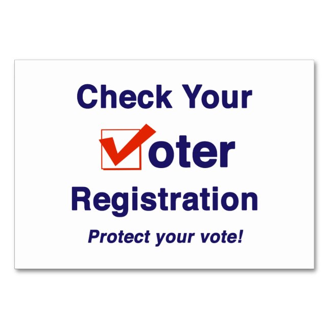 Check Your Voter Registration 2026 Elections Table Number (Front)